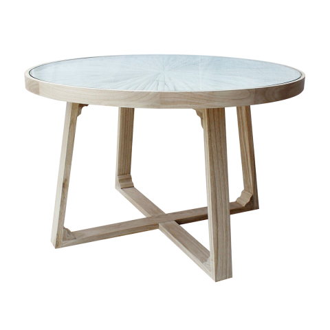 Mese dining - Masă dining Kalaotek, Diametru 1200 x Înălțime 760 mm, Lemn cu aspect antichizat