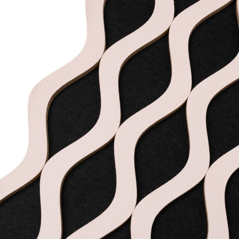 Pachet 3 buc - Panou acustic riflaj din MDF cu pâslă fonoabsorbantă, D6239, 2400 x 300 x 18 mm, Roz [2]