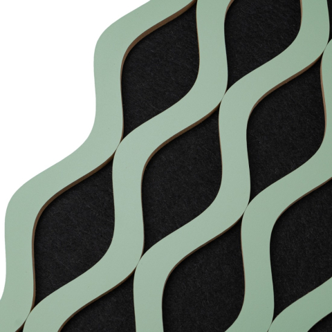 Pachet 3 buc - Panou acustic riflaj din MDF cu pâslă fonoabsorbantă, D6240, 2400 x 300 x 18 mm, Verde [2]