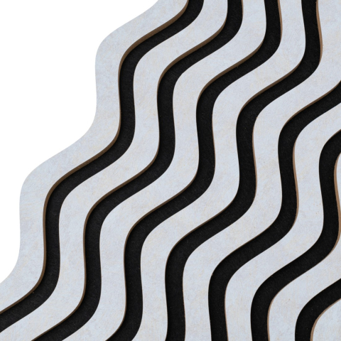 Pachet 3 buc - Panou acustic riflaj din MDF cu pâslă fonoabsorbantă, D6245, 2400 x 300 x 18 mm, Gri [2]