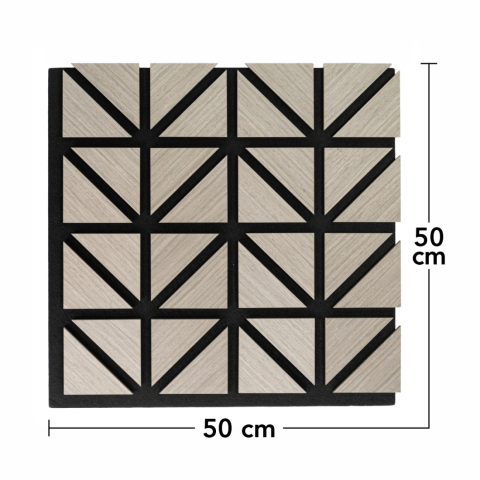 Pachet 5 buc - Panou acustic riflaj din HDF cu pâslă fonoabsorbantă, D6752, 500 x 500 x 18 mm, Gri [7]