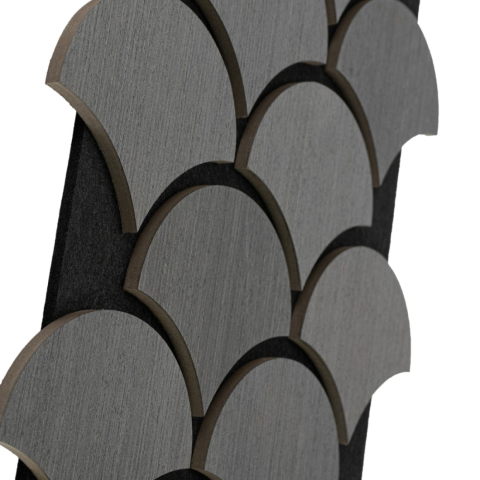 Pachet 5 buc - Panou acustic riflaj din HDF cu pâslă fonoabsorbantă, D6762, 600 x 400 x 18 mm, Gri [2]