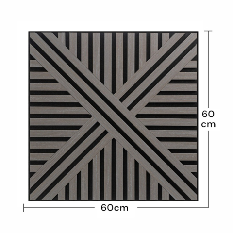Pachet 5 buc - Panou acustic riflaj din MDF cu pâslă fonoabsorbantă, D6765, 600 x 600 x 18 mm, Gri [6]
