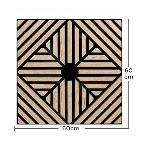 Pachet 5 buc - Panou acustic riflaj din MDF cu pâslă fonoabsorbantă, D6769, 600 x 600 x 18 mm, Stejar Inchis [6]