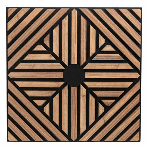 Pachet 5 buc - Panou acustic riflaj din MDF cu pâslă fonoabsorbantă, D6770, 600 x 600 x 18 mm, Stejar Inchis [1]