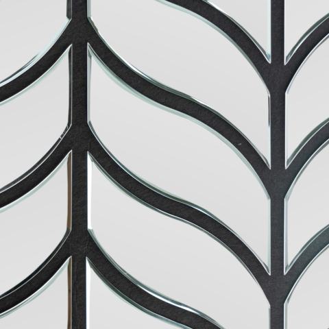 Panou acustic decorativ cu sticlă oglindă și pâslă, D6777, 900 x 800 x 12 mm, Gri [1]
