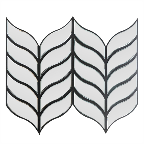 Panou acustic decorativ cu sticlă oglindă și pâslă, D6777, 900 x 800 x 12 mm, Gri [0]