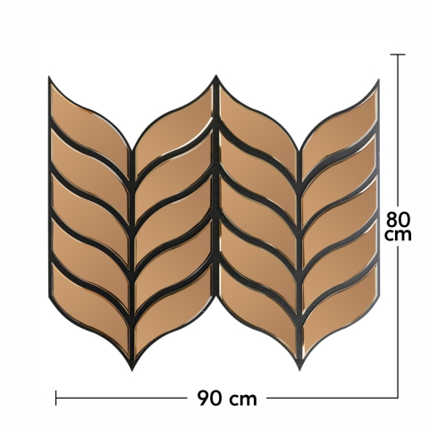 Panou acustic decorativ cu sticlă oglindă și pâslă, D6778, 900 x 800 x 18.2 mm, Maro [6]