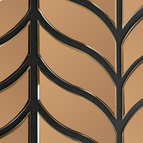 Panou acustic decorativ cu sticlă oglindă și pâslă, D6778, 900 x 800 x 18.2 mm, Maro [1]