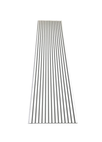 Panou acustic lamelar din MDF pe fetru, 2400 x 600 x 21 mm, Alb cu fetru gri [4]