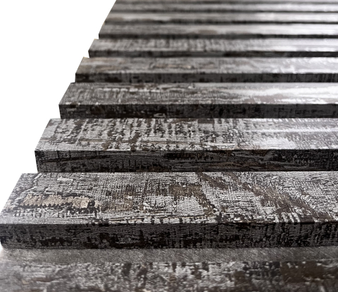 Panou acustic lamelar din MDF pe fetru, 2400 x 600 x 21 mm, Lemn antichizat [1]