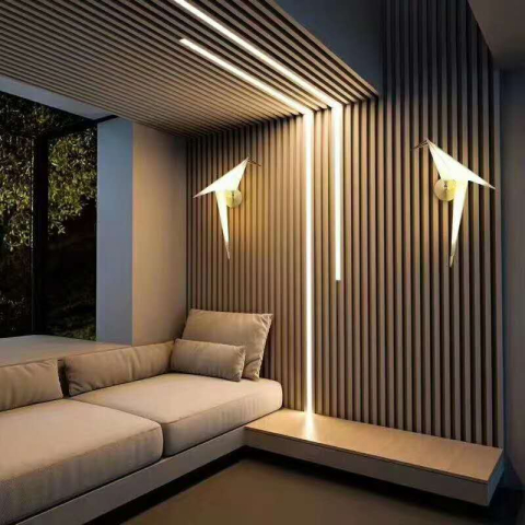 Panou acustic lamelar din MDF pe fetru, 2400 x 600 x 21 mm, Tec [4]