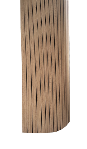 Panou acustic lamelar flexibil din MDF pe fetru, 2400 x 600 x 8 mm, Nuc [6]