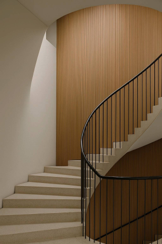 Panouri Decorative Interior - Panou acustic lamelar flexibil din MDF pe fetru, 2400 x 600 x 8 mm, Nuc