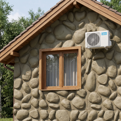 Panouri Decorative 3D din Poliuretan - Panou Decorativ 3D Naimeed D7577 - Efect Piatră Naturală - 1200×600×57mm - Maro deschis