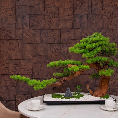Panouri Decorative 3D din Poliuretan - Panou Decorativ 3D Naimeed D7593 - Efect Piatră Naturală - 1200×600×30mm - Maro ciocolatiu