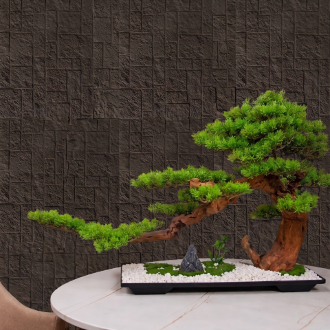 Panouri Decorative 3D din Poliuretan - Panou Decorativ 3D Naimeed D7597 - Efect Piatră Naturală - 1200×780×30mm - Maro espresso