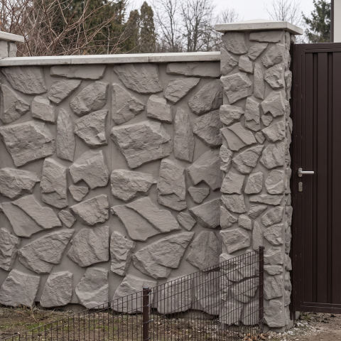 Panouri Decorative 3D din Poliuretan - Panou Decorativ 3D Naimeed D7598 - Efect Piatră Naturală - 1200×600×60mm - Gri