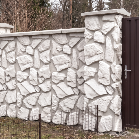Panouri Decorative 3D din Poliuretan - Panou Decorativ 3D Naimeed D7599 - Efect Piatră Naturală - 1200×600×60mm - Alb