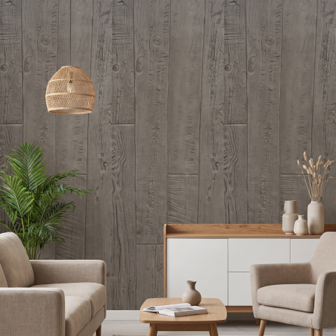 Panouri Decorative 3D din Poliuretan - Panou Decorativ 3D Naimeed D7606 - Imitație Lemn - 1200×600×10mm - Maro