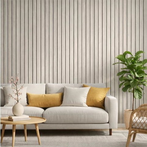 Panouri Decorative - Panou decorativ de perete Deluxe din polistiren, 2950 x 315 x 7 mm, decor Frasin