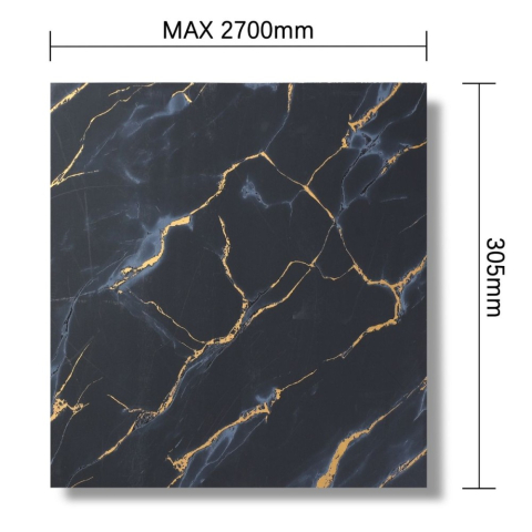 Panou decorativ, lamelar, polimer rigid, D7608, 270x30.5x0.45cm, Negru [2]