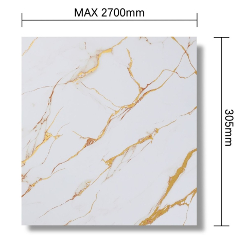 Panou decorativ, lamelar, polimer rigid, D7611, 270x30.5x0.45cm, Alb [2]