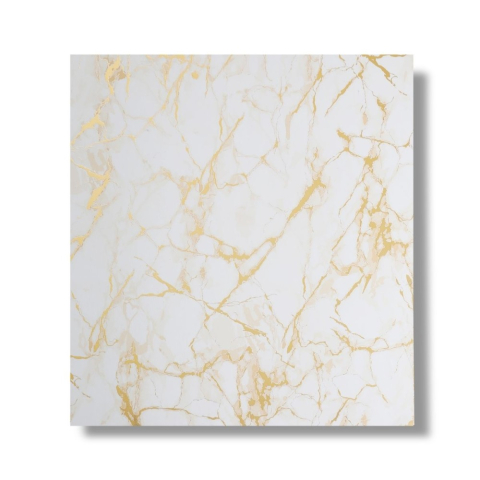 Panouri Decorative - Panou decorativ, lamelar, polimer rigid, D7613, 270x30.5x0.45cm, Alb/Auriu