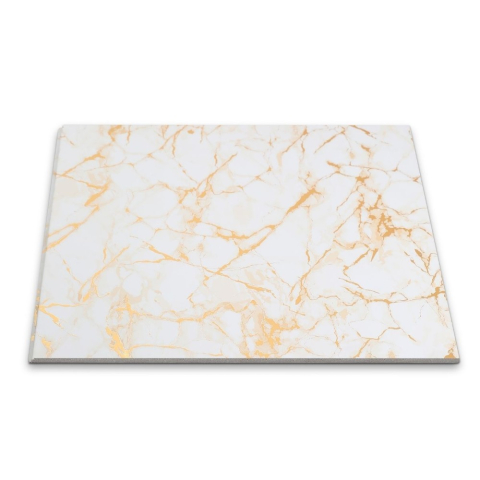 Panou decorativ, lamelar, polimer rigid, D7613, 270x30.5x0.45cm, Alb/Auriu [1]