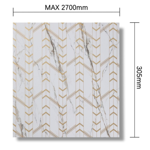 Panou decorativ, lamelar, polimer rigid, D7620, 270x30.5x0.45cm, Alb [2]
