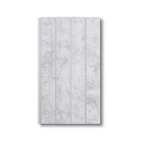 Panouri Decorative - Panou decorativ, lamelar, polimer rigid, D7623, 270x16.5x1.1cm, Alb/Auriu