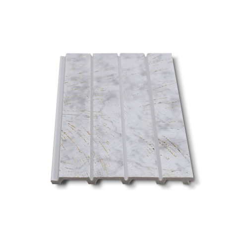 Panou decorativ, lamelar, polimer rigid, D7623, 270x16.5x1.1cm, Alb/Auriu [1]