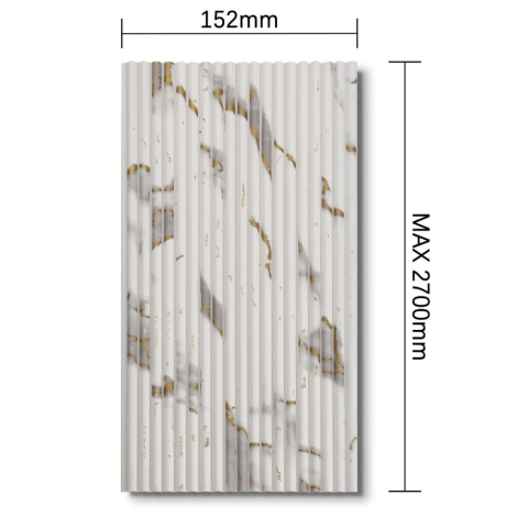 Panou decorativ, lamelar, polimer rigid, D7625, 270x15.2x0.5cm, Alb Royal [2]