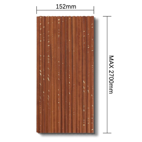 Panou decorativ, lamelar, polimer rigid, D7627, 270x15.2x0.6cm, Maro inchis [2]