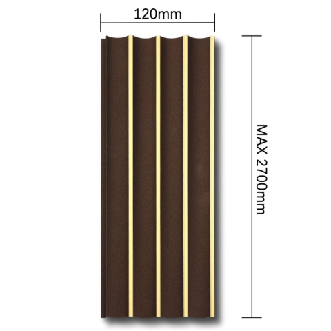 Panou decorativ, lamelar, polimer rigid, D7628, 270x12x1cm, Maro ciocolatiu [2]