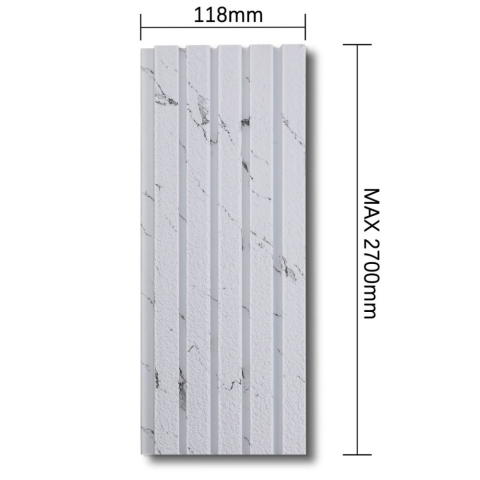 Panou decorativ, lamelar, polimer rigid, D7631, 270x11.8x1.1cm, Alb [2]