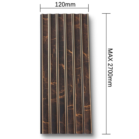 Panou decorativ, lamelar, polimer rigid, D7632, 270x12x0.55cm, Negru Bronz [2]