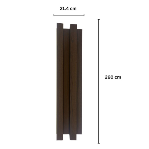 Panou decorativ lamelar WPC, montaj rapid, rezistenta ridicata, D7515, 260x21.4x6cm, nuc inchis [1]