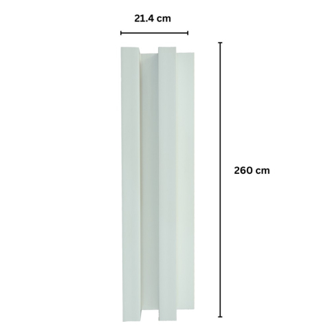 Panou decorativ lamelar WPC, montaj rapid, rezistenta ridicata, D7517, 260x21.4x6cm, alb [2]