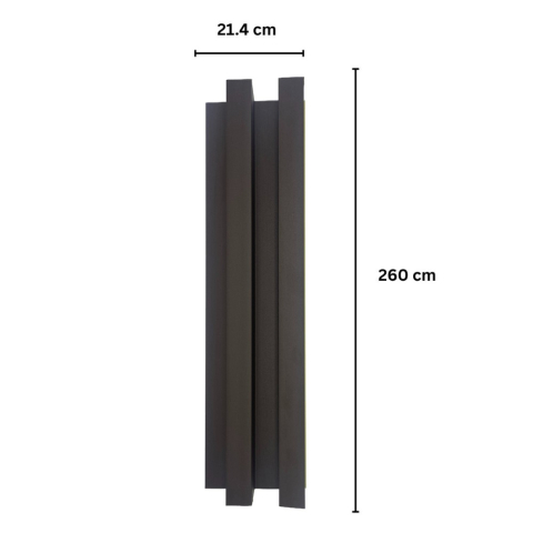 Panou decorativ lamelar WPC, montaj rapid, rezistenta ridicata, D7519, 260x21.4x6cm, maro [1]