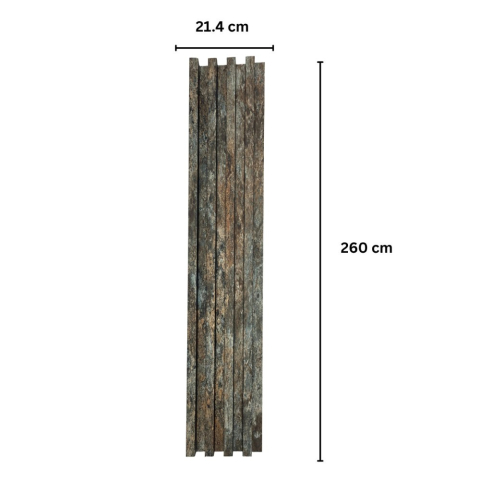 Panou decorativ lamelar WPC, montaj rapid, rezistenta ridicata, D7525, 260x16.8x2.3cm, multicolor [1]