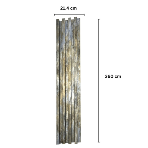 Panou decorativ lamelar WPC, montaj rapid, rezistenta ridicata, D7526, 260x16.8x2.3cm, multicolor [1]