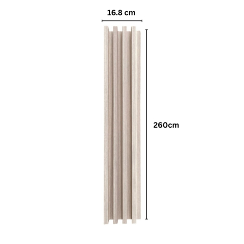 Panou decorativ lamelar WPC, montaj rapid, rezistenta ridicata, D7531, 260x16.8x2.3cm, stejar albicios [1]