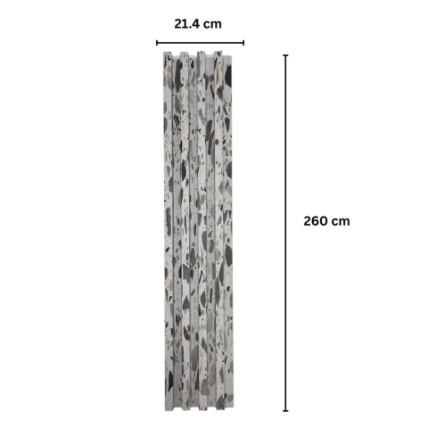 Panou decorativ lamelar WPC, montaj rapid, rezistenta ridicata, D7532, 260x16.8x2.3cm, alb [1]