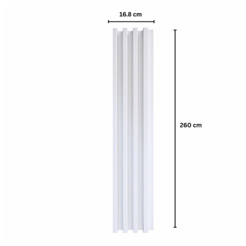 Panou decorativ lamelar WPC, montaj rapid, rezistenta ridicata, D7534, 260x16.8x2.3cm, alb [1]