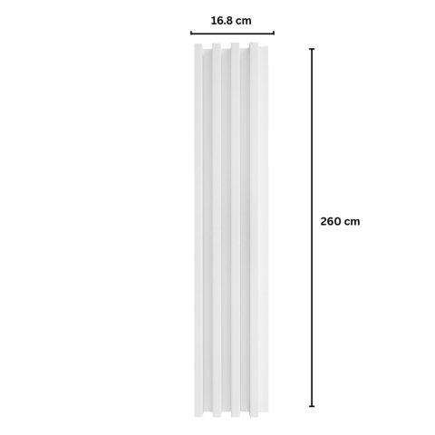 Panou decorativ lamelar WPC, montaj rapid, rezistenta ridicata, D7535, 260x16.8x2.3cm, alb [1]