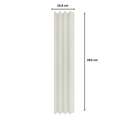 Panou decorativ lamelar WPC, montaj rapid, rezistenta ridicata, D7536, 260x16.8x2.3cm, crem deschis [1]