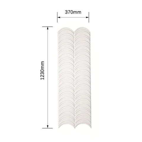 Panou decorativ PU 3D D7567, efect piatra ondulata, ultrausor 0.9 kg, 1230x370x35 mm, interior-exterior, Alb [1]