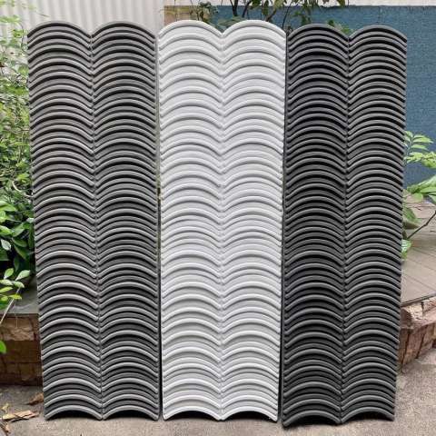 Panou decorativ PU 3D D7568, efect piatra ondulata, ultrausor 0.9 kg, 1230x370x35 mm, interior-exterior, Bej [4]