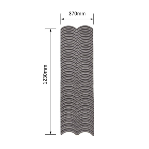 Panou decorativ PU 3D D7569, efect piatra ondulata, ultrausor 0.9 kg, 1230x370x35 mm, interior-exterior, Gri [1]